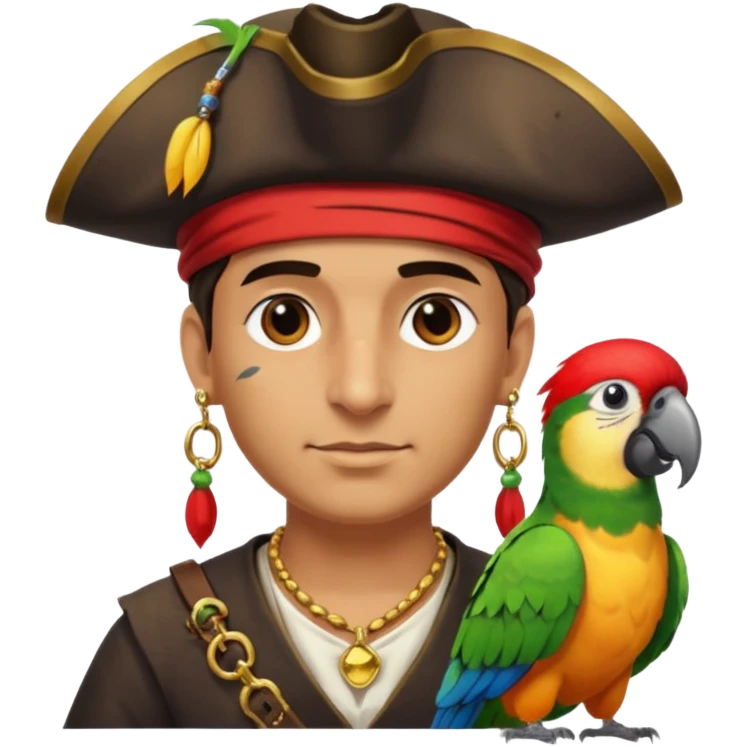 pirate and parrot emoji
