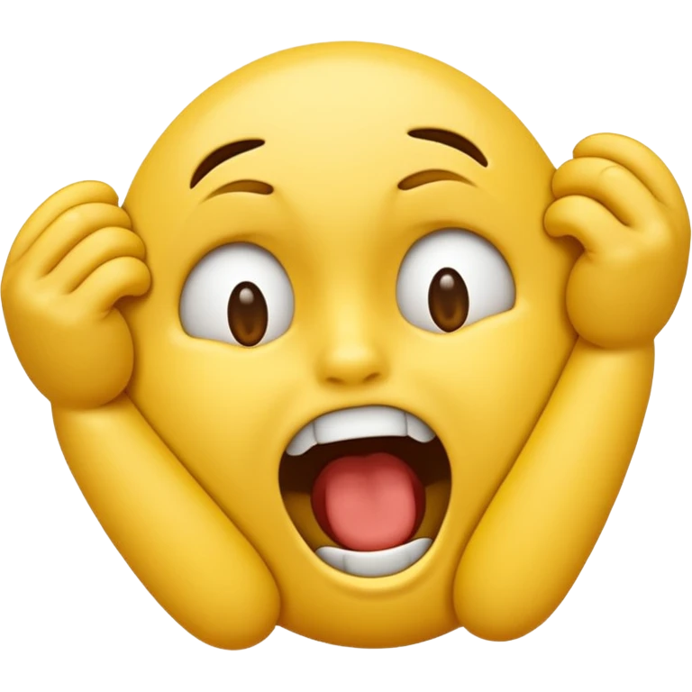 Normal yellow emoji face pretending to choke itself  emoji