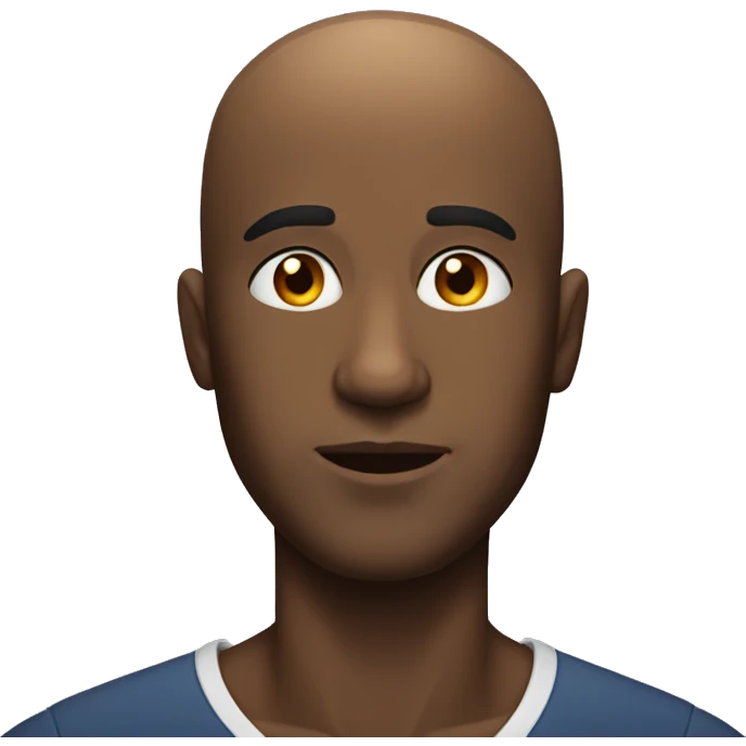 bald black men with shiny forehead emoji