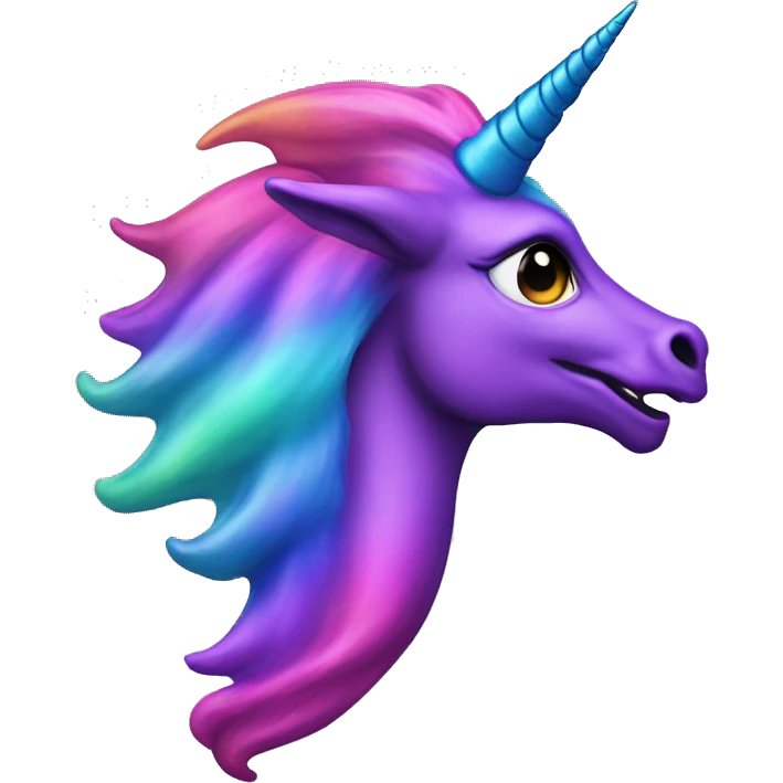 oilslick dragon unicorn horn purple pink rainbow  emoji