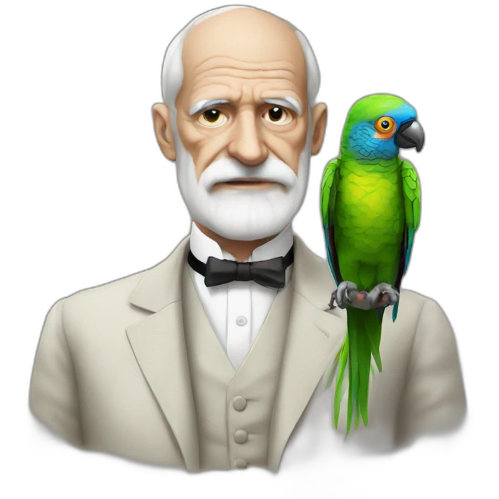 Freud with parrot emoji