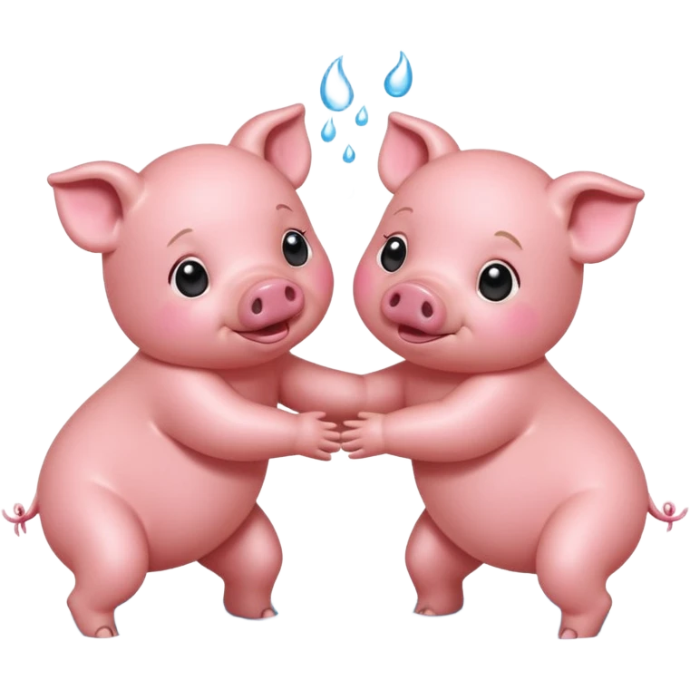 Pigs wrestling in baby oil emoji