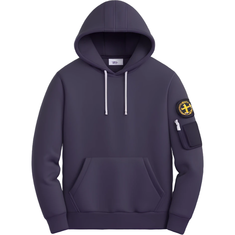 Stone Island hoodie with arm patch emoji