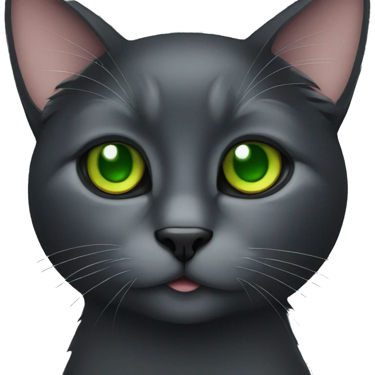 black cat with green eyes emoji