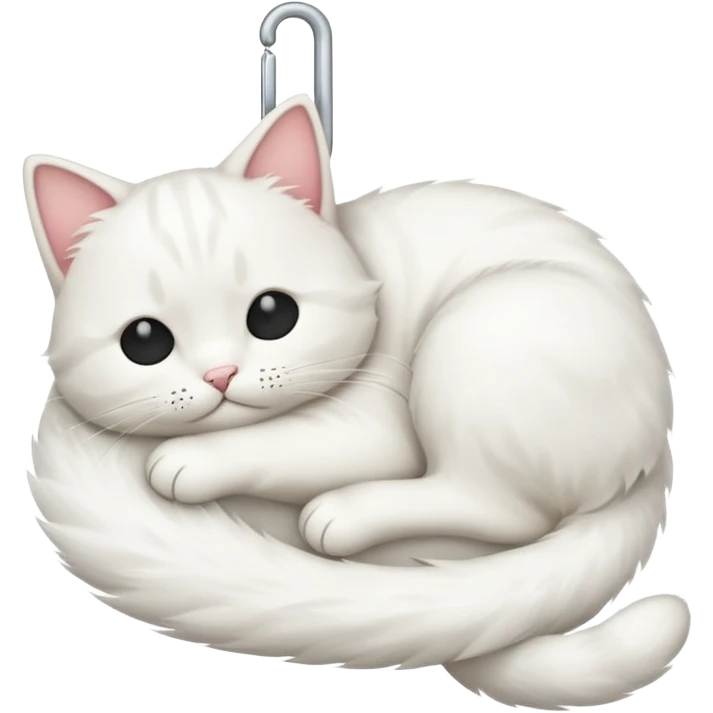 emoji of white napping cat with a tail hanging down emoji