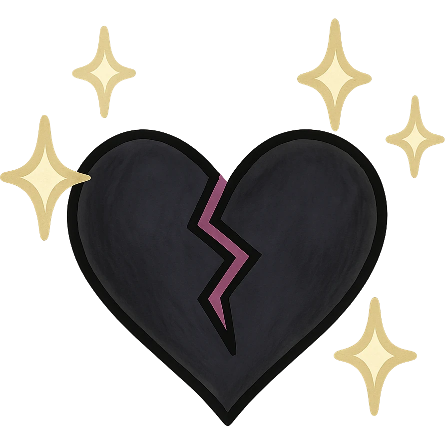 emo heart with pastel yellow sparkles emoji