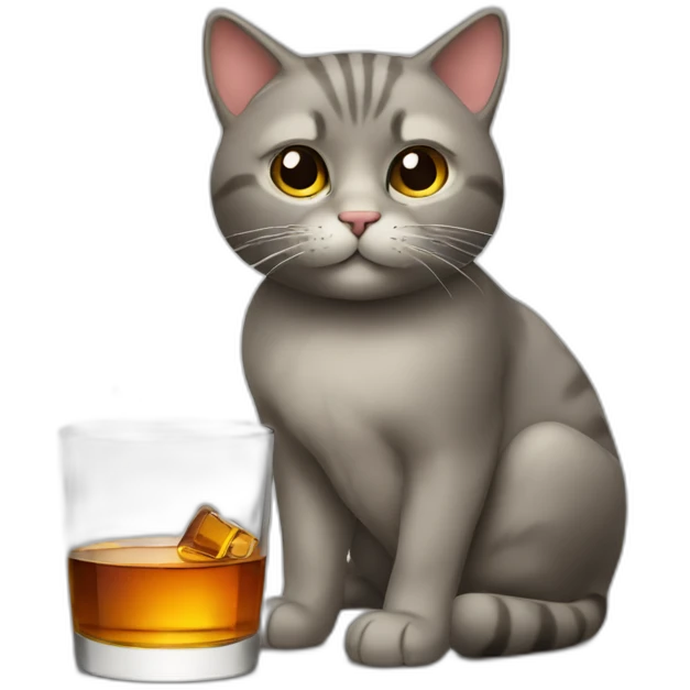 Cat drinks whiskey emoji