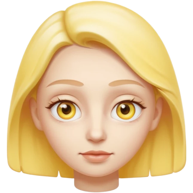 Create a high-quality iPhone-style emoji of a white person's face, with yellow eye cream clearly applied under both eyes, realistic shading and smooth gradient colors, cute rounded 3D cartoon style, subtle and natural facial expression, simple white background, high-resolution.
 emoji