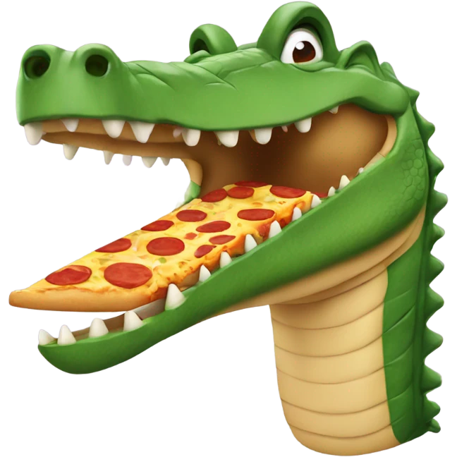 A crocodile made of pizza emoji