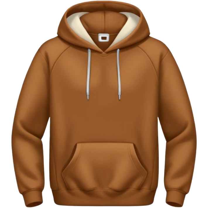 A brown hoodie no human and no zipper nothing on the fornt I like the last one  emoji