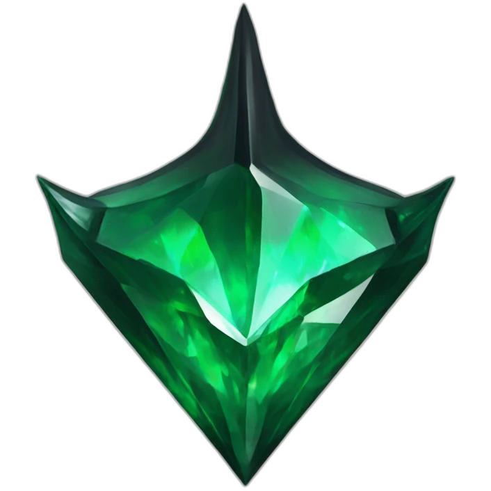 Emerald diamond horn black unidragon head emoji