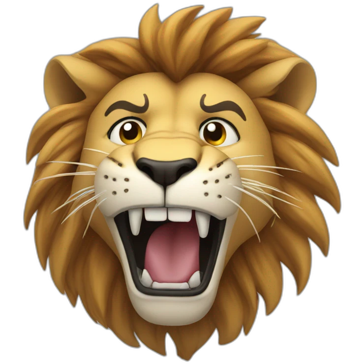 Lion punching the camera emoji