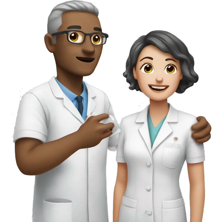 Dermatologist with a patient emoji