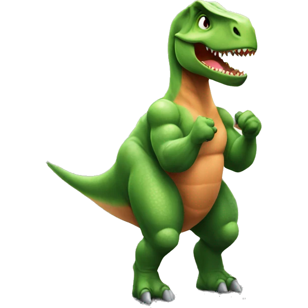 Dinosaur is training at the gym emoji