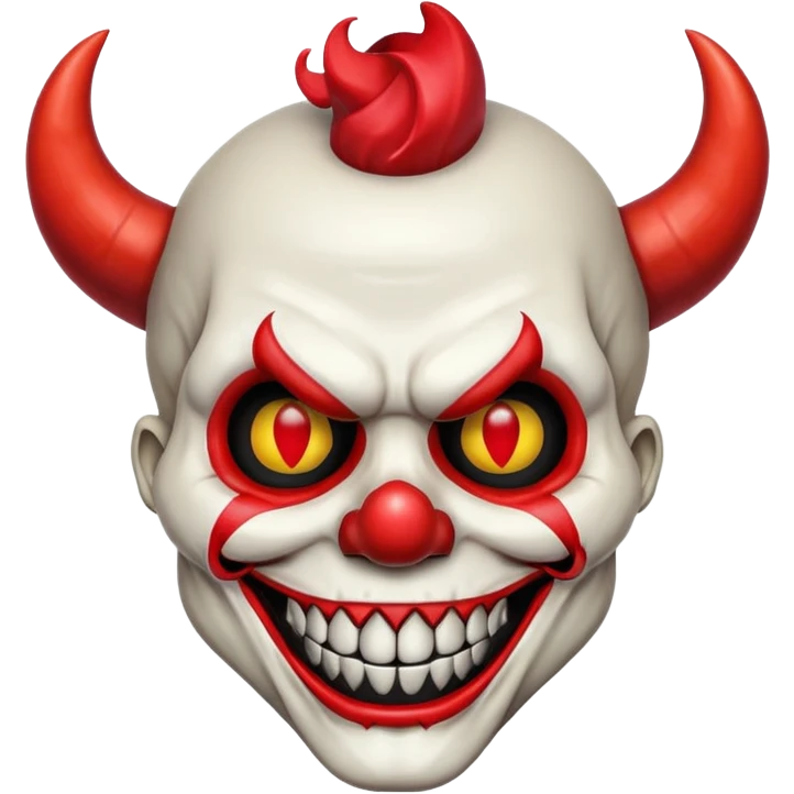 clown skull with devil horns emoji