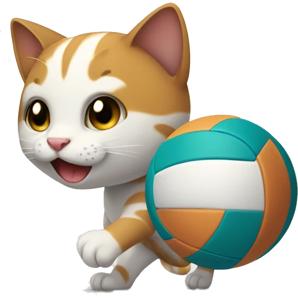 Cat playing volleyball emoji