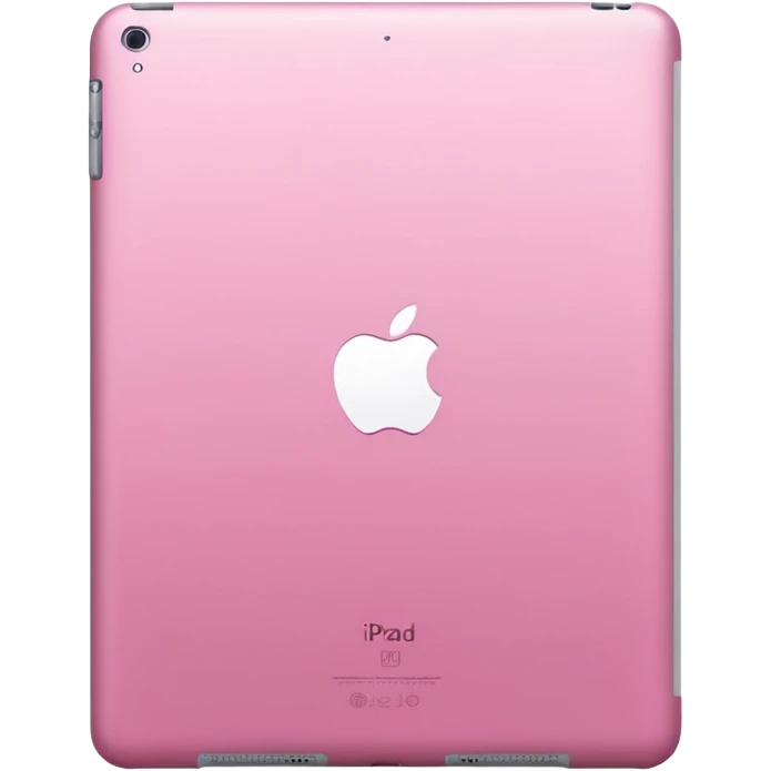  pink iPad (Apple tablet) with sleek metallic finish, minimal and modern design, soft reflections, isolated on transparent background, realistic style" emoji