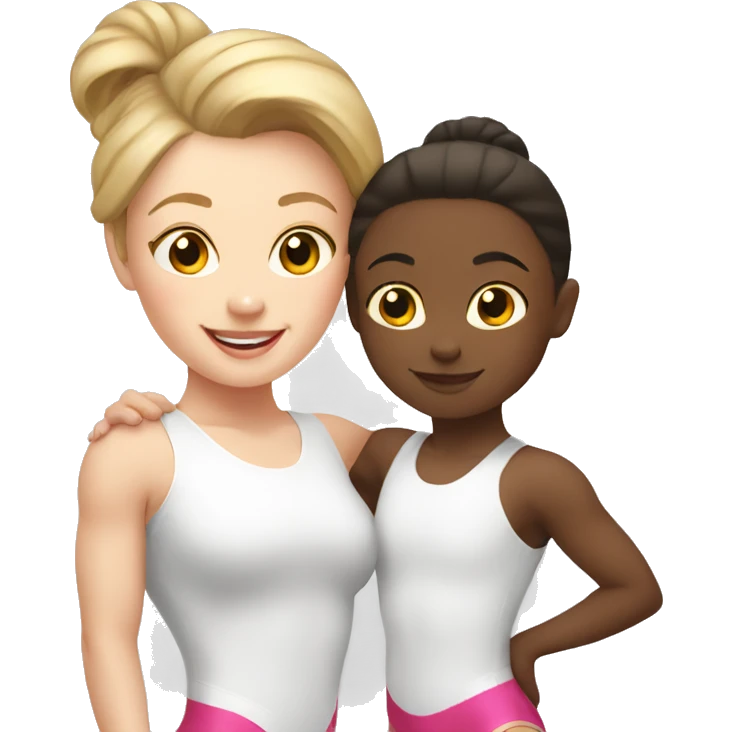 White mother and daughter gymnastics routine emoji