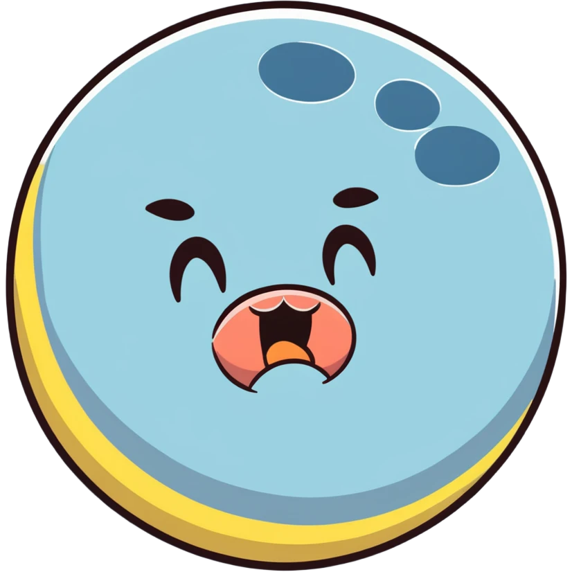 full moon with a yawning sleepy face and droopy eyes emoji
