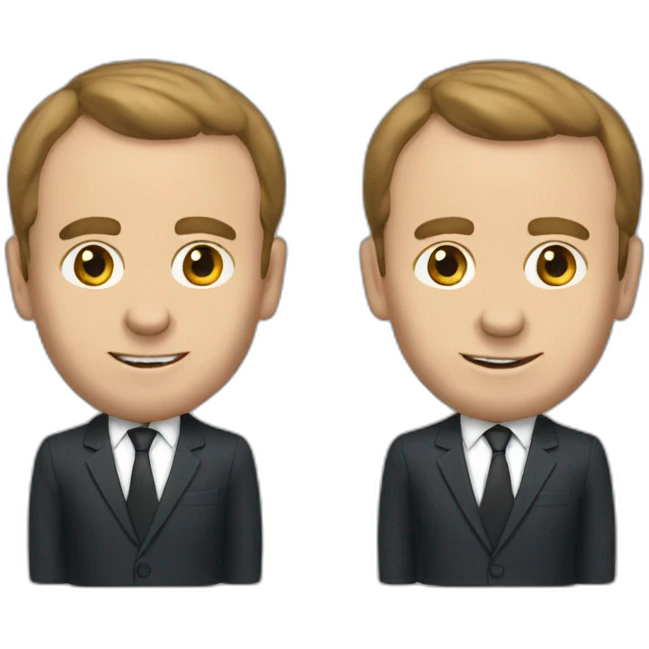 Macron with slip emoji