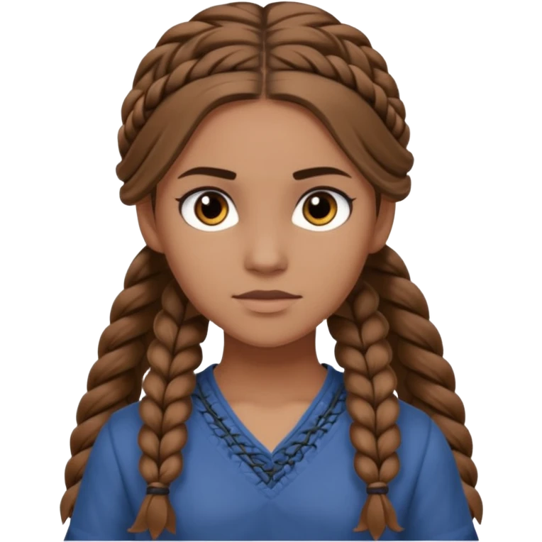 Black Annabeth Chase with brown hair in braids in a half up half down emoji