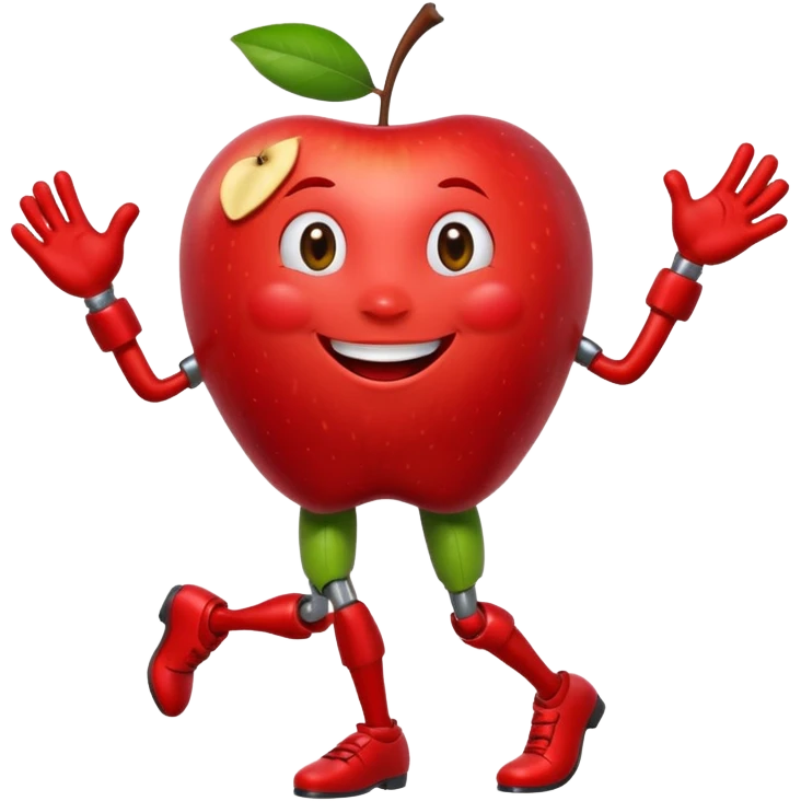 Dancing Apple with legs and arms  emoji