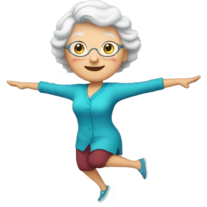 grandma red shirt cartwheel emoji