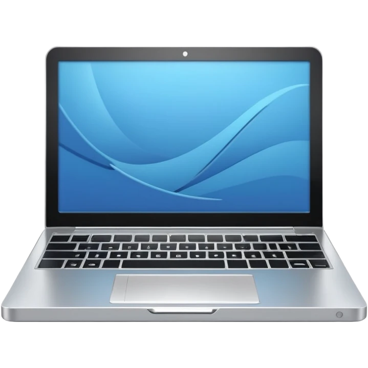 3D minimal icon of a premium silver or gray laptop with no logos, placed on a color #FF3D00 gradient background. Clean, modern, high-end tech style. emoji