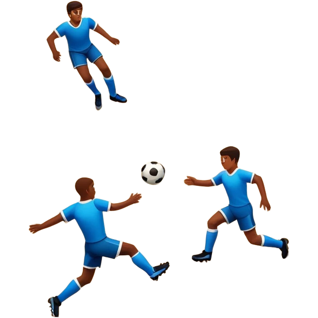 A mini-football match in an indoor sports hall with wooden flooring and clear field markings. The scene shows a vibrant game in action, with players positioned on the court, the goalposts visible, and the atmosphere filled with energy and focus. emoji