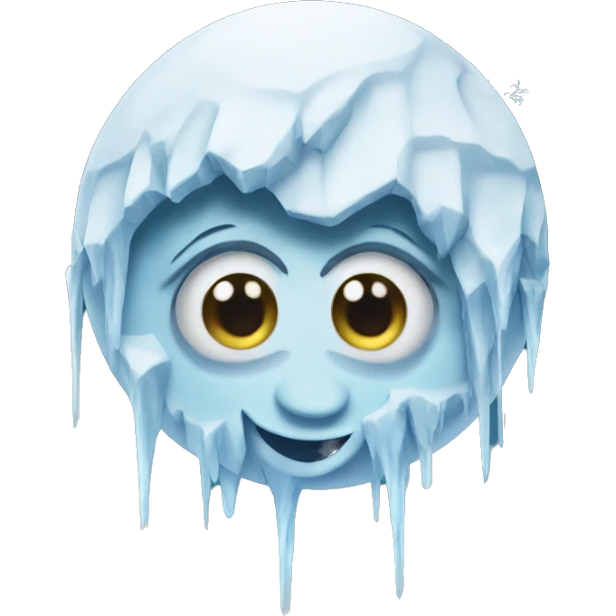 Frozen moon with icicles  emoji