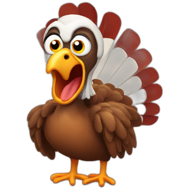 terrified turkey emoji