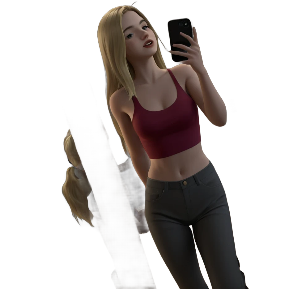 blonde girl taking a selfie emoji