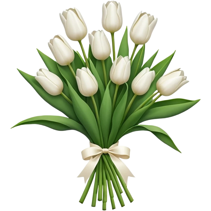 A bouquet of white tulips  emoji