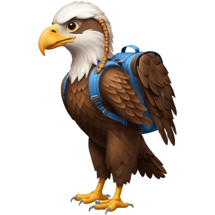 a eagle walking with a backpack
 emoji