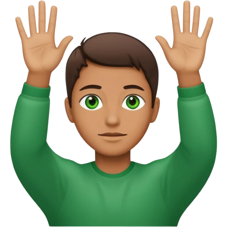 green raised 2 hands emoji