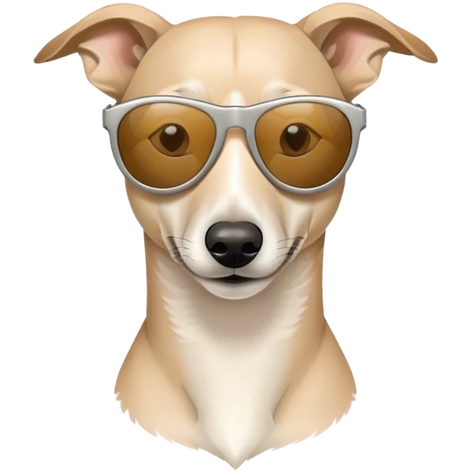 a beige whippet with sunglasses emoji