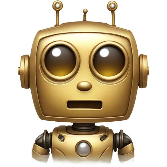 cute robot in a vintage gold frame emoji