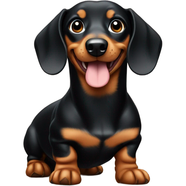 a black and tan Dachshund giving thumbs up emoji