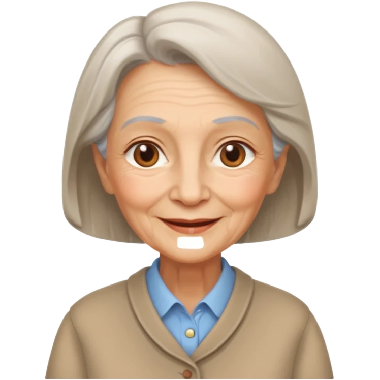 In medieval fairy tales, a kind and amiable grandmother dressed in plain clothes emoji