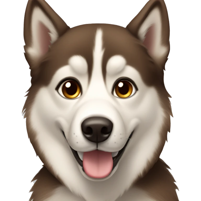 brown husky dog with Girl Brown Hair  emoji