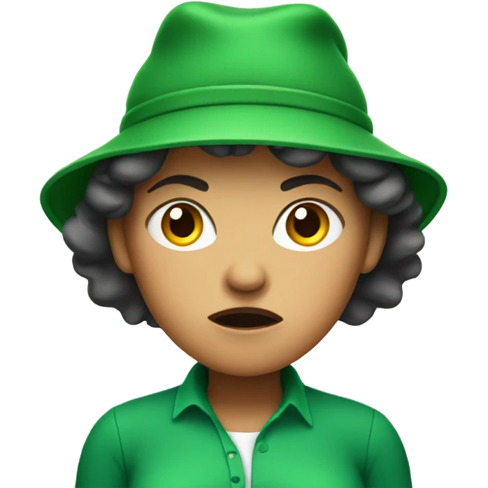 Angry mom with green hat emoji