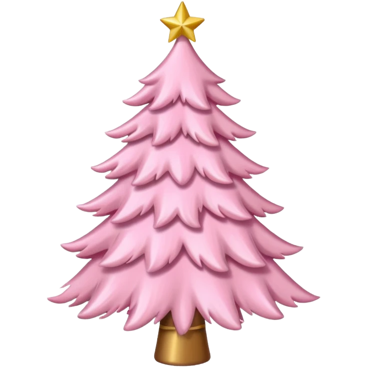 pastel pink christmas tree with pink ribbon emoji