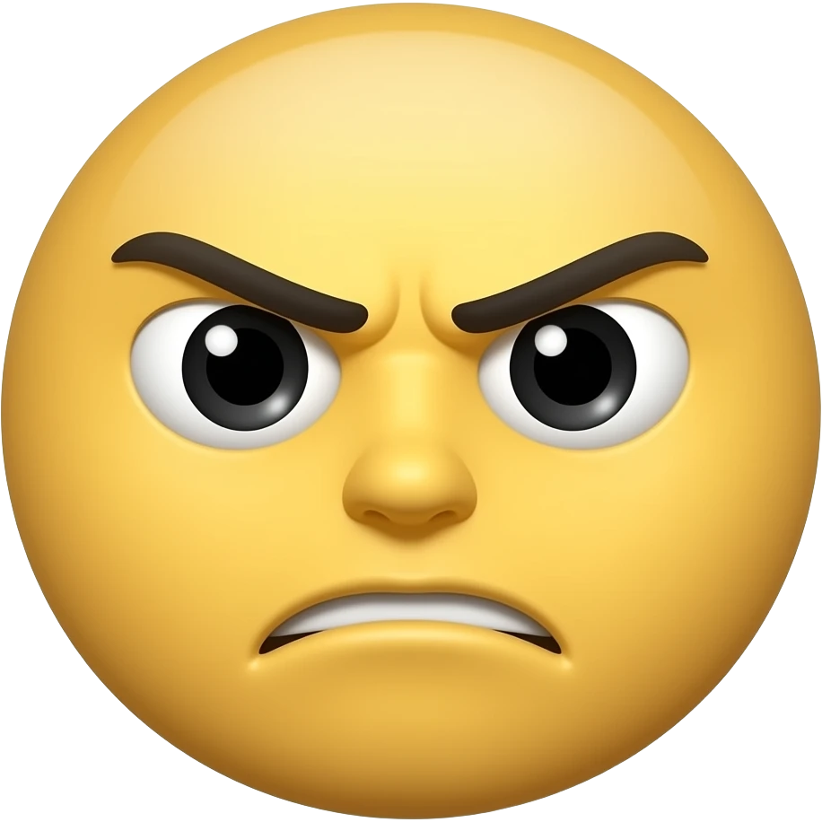 Yellow face annoyed emoji