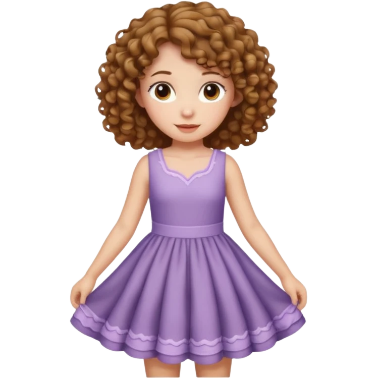 Curly light brown haired girl curtsy emoji