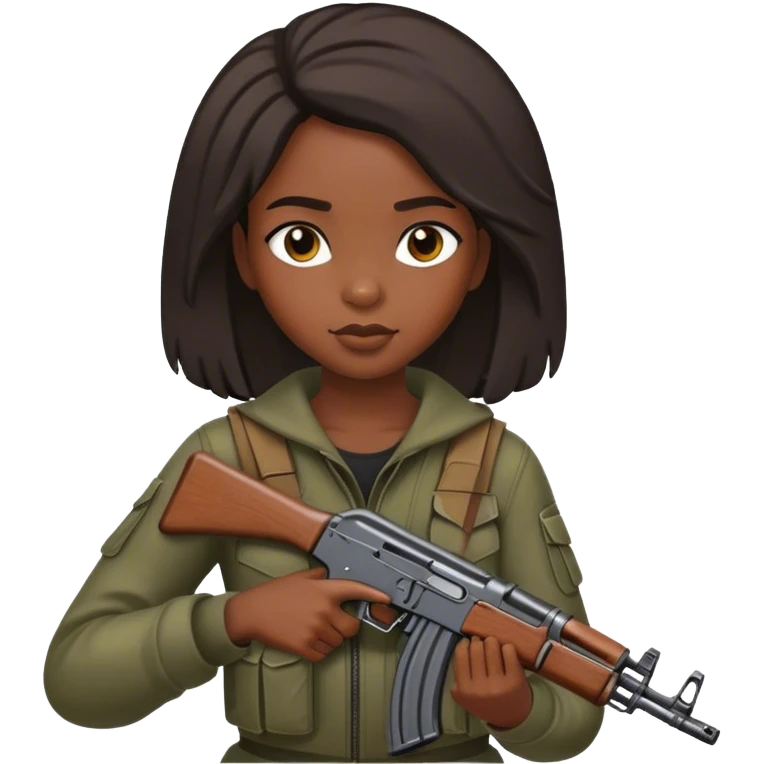 black girl holding an ak47 emoji