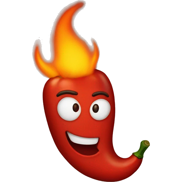 Red chili on fire  emoji
