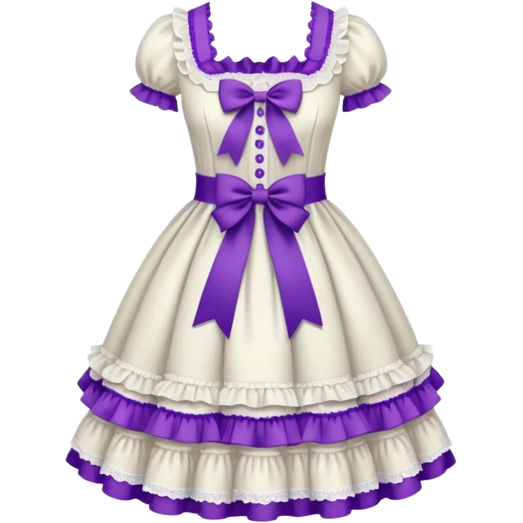 Lolita dress, white and purple emoji
