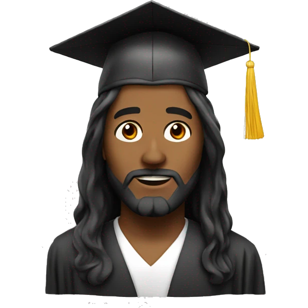 jesus with graduation hat emoji