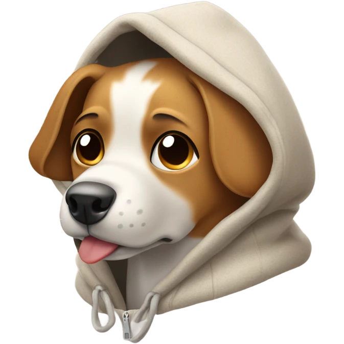 Dog wearing a hoodie  emoji