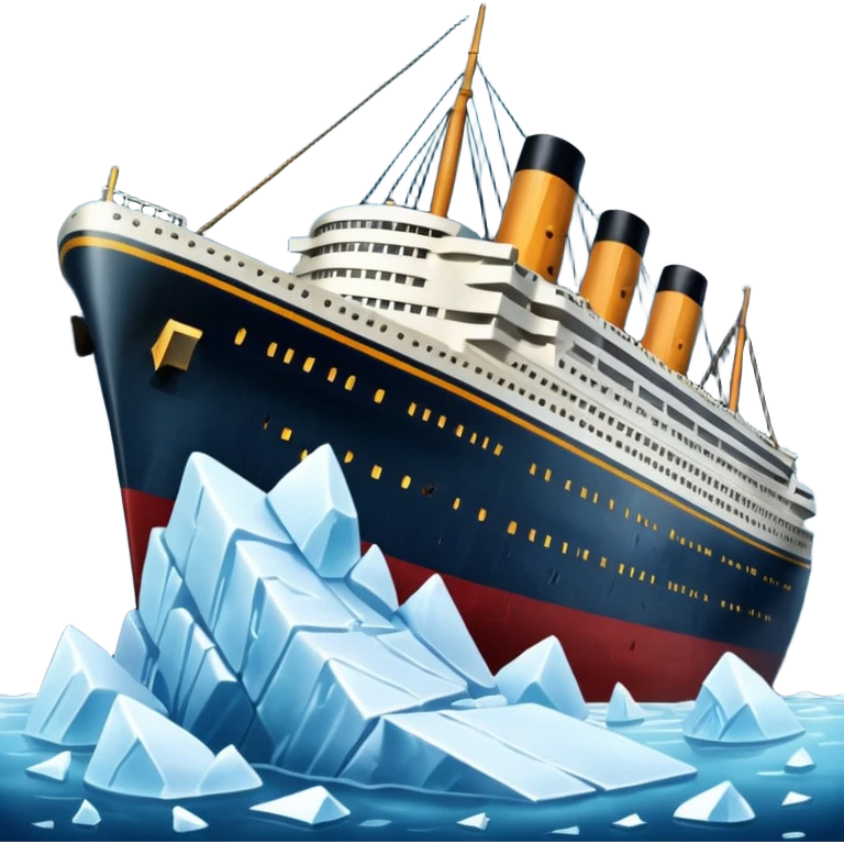 titainic crashing into an iceberg emoji